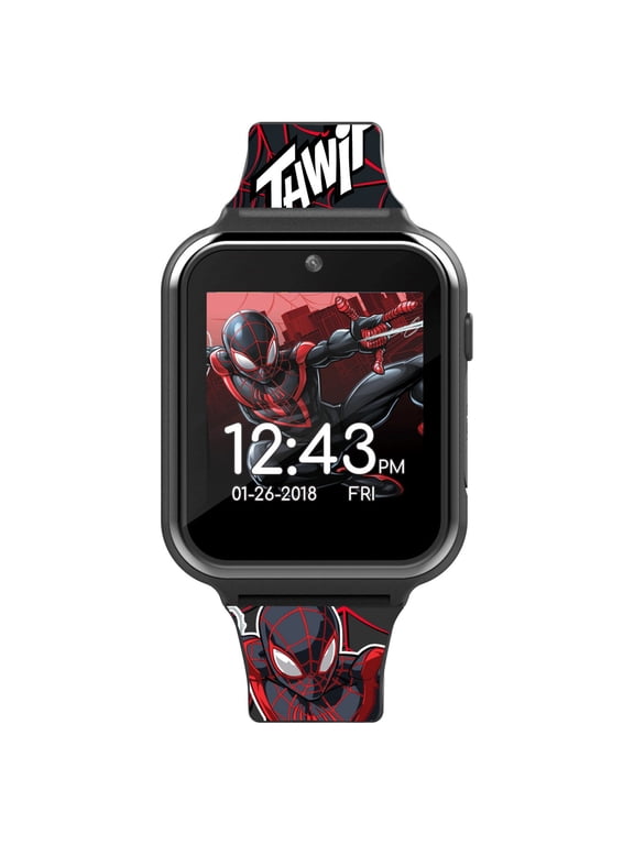 Spider-Man "Spider-Verse" Unisex Child iTime Interactive Smart Watch with Silicone Strap (SPD4664WMC)