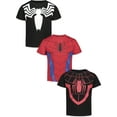 thumbnail image 1 of Marvel Spider-Man Spider-Verse Venom Miles Morales Big Boys 3 Pack T-Shirts Toddler to Big Kid, 1 of 5