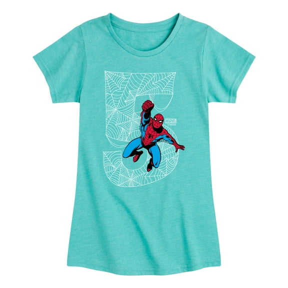 Marvel Spider-Man - Spidey 5Th Birthday - Toddler And Youth Girls Fitted Short Sleeve Graphic T-Shirt