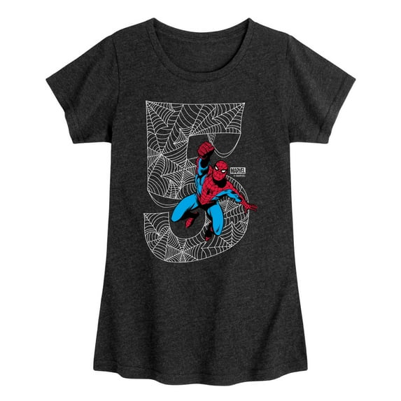 Marvel Spider-Man - Spidey 5Th Birthday - Toddler And Youth Girls Fitted Short Sleeve Graphic T-Shirt