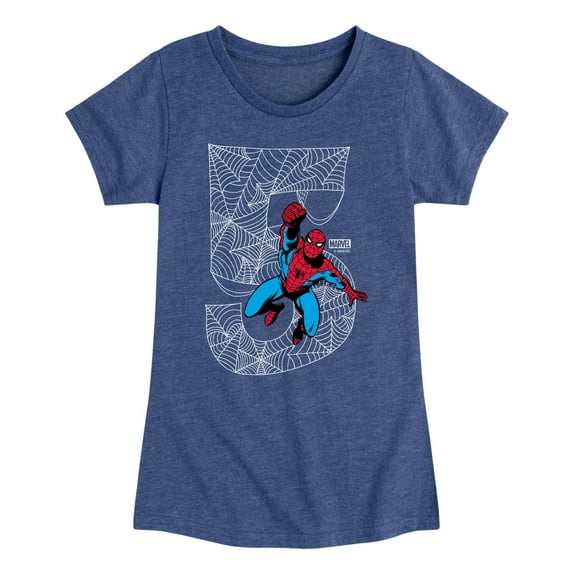 Marvel Spider-Man - Spidey 5Th Birthday - Toddler And Youth Girls Fitted Short Sleeve Graphic T-Shirt