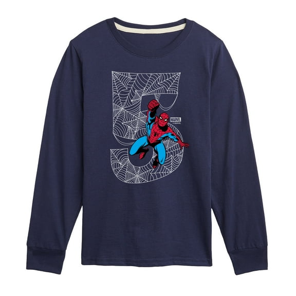 Marvel Spider-Man - Spidey 5Th Birthday - Toddler And Youth Long Sleeve Graphic T-Shirt