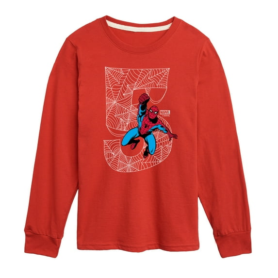 Marvel Spider-Man - Spidey 5Th Birthday - Toddler And Youth Long Sleeve Graphic T-Shirt