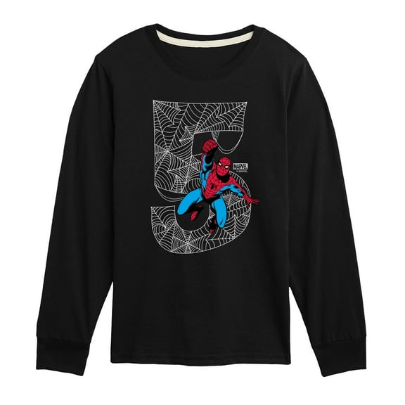 Marvel Spider-Man - Spidey 5Th Birthday - Toddler And Youth Long Sleeve Graphic T-Shirt