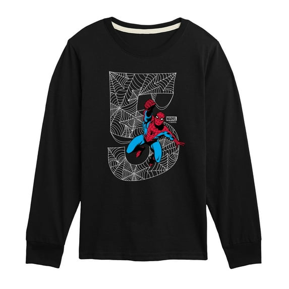 Marvel Spider-Man - Spidey 5Th Birthday - Toddler And Youth Long Sleeve Graphic T-Shirt