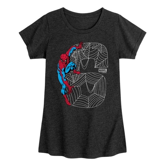 Marvel Spider-Man - Spidey 6Th Birthday - Toddler And Youth Girls Fitted Short Sleeve Graphic T-Shirt