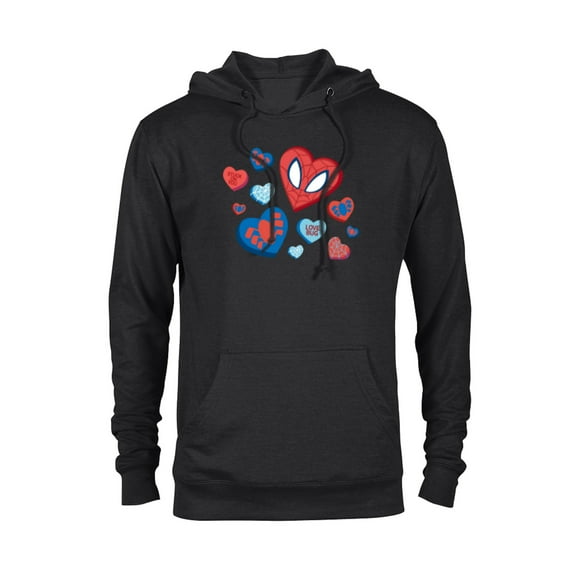 Marvel Spider-Man Spidey Hearts Valentine's Day - Pullover Hoodie for Adults - Customized-Black