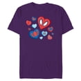 thumbnail image 1 of Marvel Spider-Man Spidey Hearts Valentine's Day - Short Sleeve Blended T-Shirt for Adults - Customized-Purple, 1 of 5