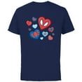 thumbnail image 1 of Marvel Spider-Man Spidey Hearts Valentine's Day - Short Sleeve Cotton T-Shirt for Adults - Customized-Navy, 1 of 5