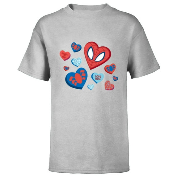 Marvel Spider-Man Spidey Hearts Valentine's Day - Short Sleeve T-Shirt for Kids - Customized-Athletic Heather