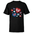 thumbnail image 1 of Marvel Spider-Man Spidey Hearts Valentine's Day - Short Sleeve T-Shirt for Kids - Customized-Black, 1 of 5