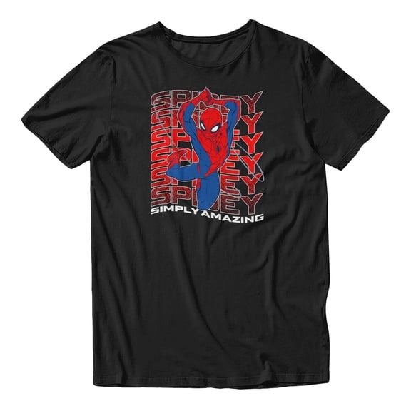 Marvel Spider-Man Spidey Simply Amazing Men's T Shirt (Black, S-XXXL)