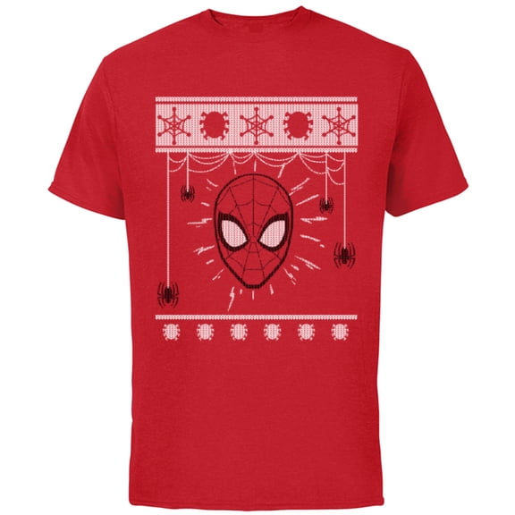 Marvel Spider-Man Spidey Sweater Holiday - Short Sleeve Cotton T-Shirt for Adults - Customized-Red