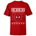 thumbnail image 1 of Marvel Spider-Man Spidey Sweater Holiday - Short Sleeve T-Shirt for Kids - Customized-Red, 1 of 5