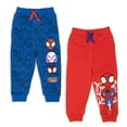 thumbnail image 1 of Marvel Spider-Man Spidey and His Amazing Friends Toddler Boys Fleece 2 Pack Pants Blue/Red 4T, 1 of 5