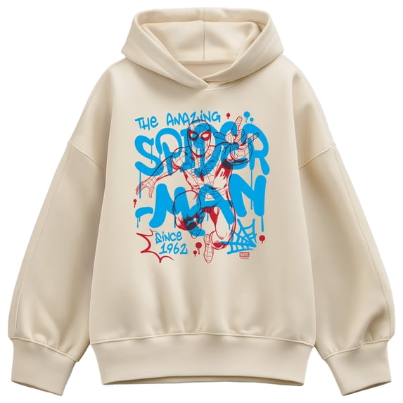 Marvel - Spider-Man Spray Paint Graffiti - Women's Oversized Fleece Hoodie Sweatshirt