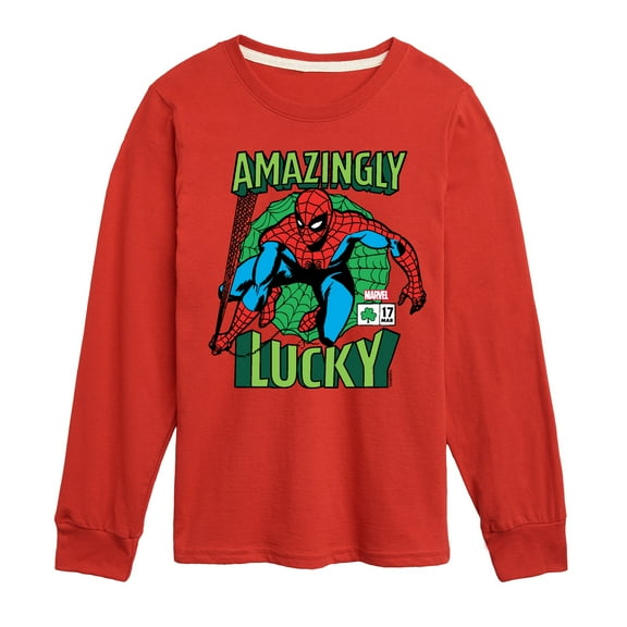 Marvel Spider-Man - St. Patrick's Day Amazingly Lucky - Toddler And Youth Long Sleeve Graphic T-Shirt