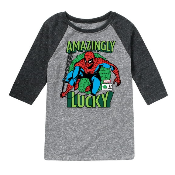 Marvel Spider-Man - St. Patrick's Day Amazingly Lucky - Toddler And Youth Raglan