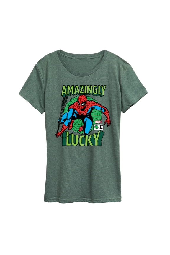 Spider-Man - St. Patrick's Day Amazingly Lucky - Women's Short Sleeve Graphic T-Shirt