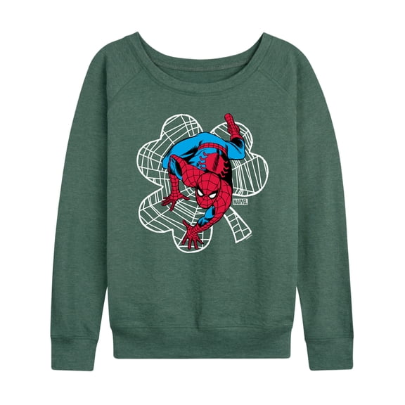 Marvel Spider-Man - St. Patrick's Day Web Shamrock - Women's French Terry Pullover Sweatshirt
