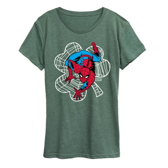 Marvel Spider-Man - St. Patrick's Day Web Shamrock - Women's Short Sleeve Graphic T-Shirt