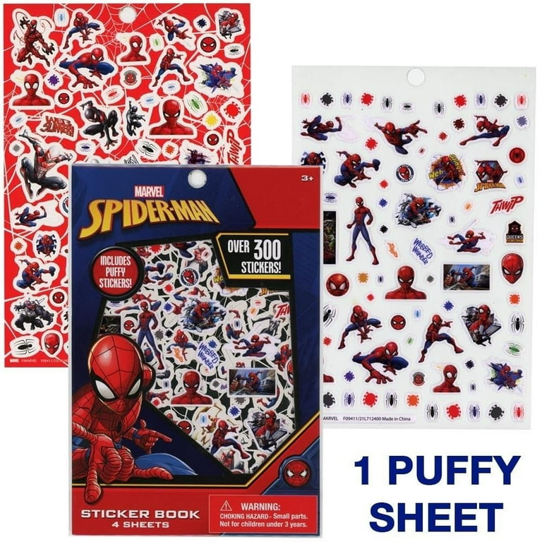 Marvel Spider-Man Sticker Book with Puffy Stickers, 300+ Stickers 