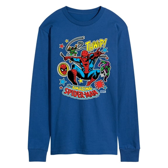 Marvel Spider-Man - Stickers Style - Men's Long Sleeve Graphic T-Shirt