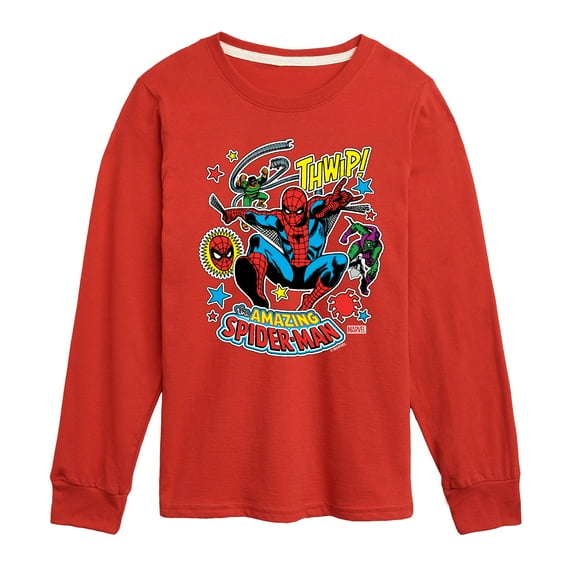 Marvel Spider-Man - Stickers Style - Toddler And Youth Long Sleeve Graphic T-Shirt