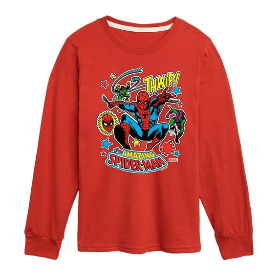 Marvel Spider-Man - Stickers Style - Toddler And Youth Long Sleeve Graphic T-Shirt