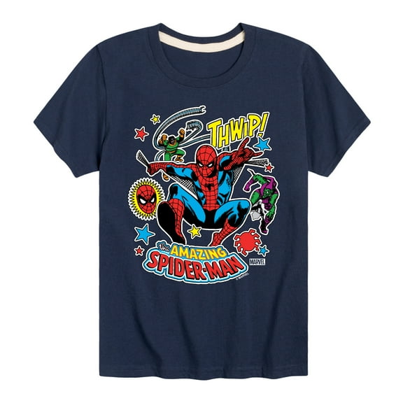 Marvel Spider-Man - Stickers Style - Toddler And Youth Short Sleeve Graphic T-Shirt