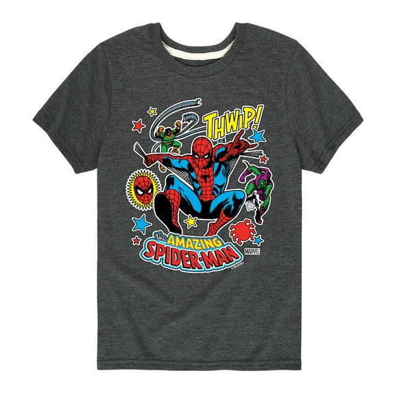 Marvel Spider-Man - Stickers Style - Toddler And Youth Short Sleeve Graphic T-Shirt