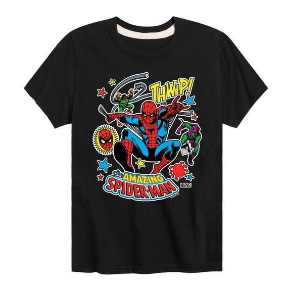Marvel Spider-Man - Stickers Style - Toddler And Youth Short Sleeve Graphic T-Shirt