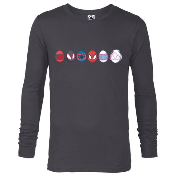 Marvel Spider-Man Super Heroes Toony Easter Eggs - Long Sleeve T-Shirt for Men - Customized-Charcoal Heather