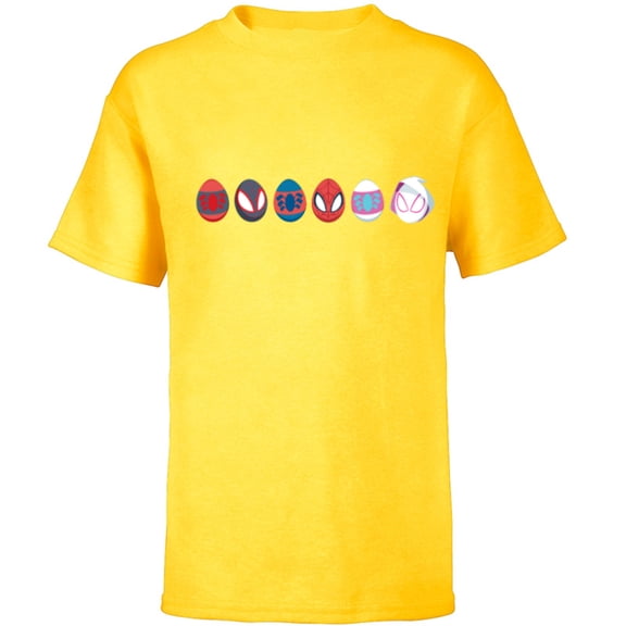 Marvel Spider-Man Super Heroes Toony Easter Eggs - Short Sleeve T-Shirt for Kids - Customized-Yellow