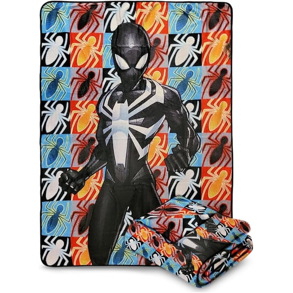 Marvel Spider-Man Symbiote Suit Fleece Softest Comfy Throw Blanket for Adults & Kids| Measures 60 x 45 Inches