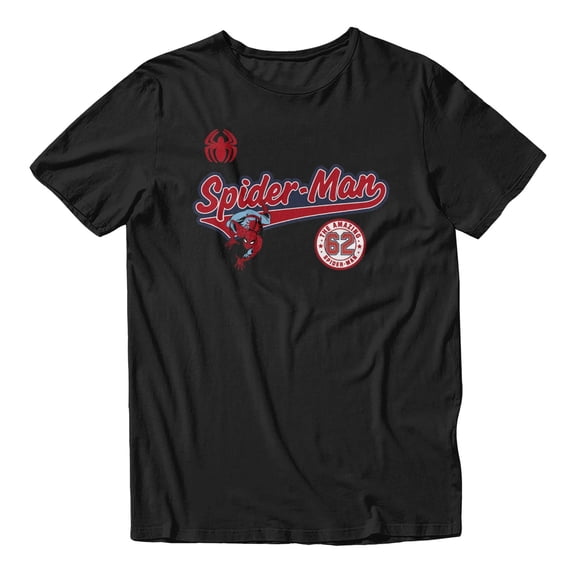 Marvel Spider-Man The Amazing 62 Swing Logo Design Men's T Shirt (Black, S-XXXL)