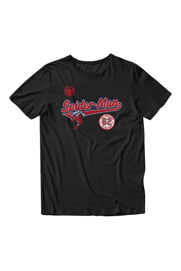 Spider-Man The Amazing 62 Swing Logo Design Men's T Shirt (Black, S-XXXL)