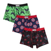 Marvel Spider-Man, The Hulk, Captain America 3-Pack Men's Boxer Briefs-Medium