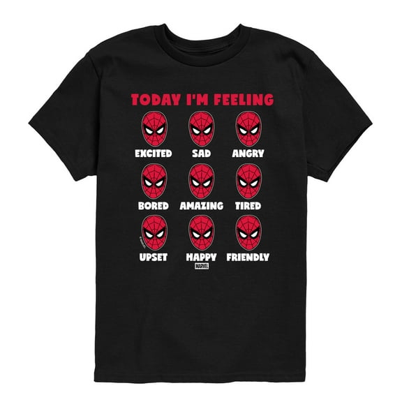 Spider-Man - Today Im Feeling Moods - Youth Boys Short Sleeve Graphic T-Shirt