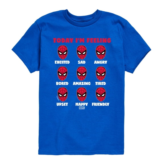 Spider-Man - Today Im Feeling Moods - Youth Boys Short Sleeve Graphic T-Shirt