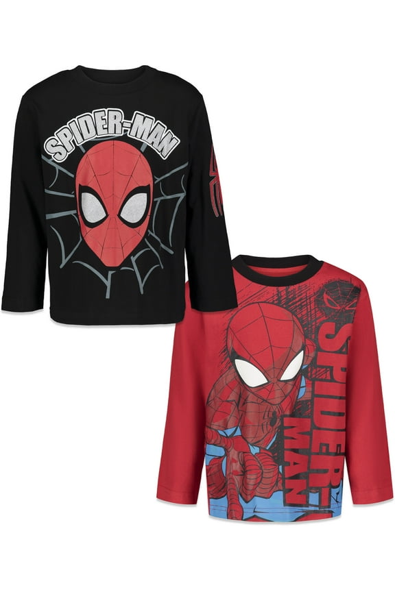 Spider-Man Toddler Boys 2 Pack Long Sleeve T-Shirts Toddler to Big Kid