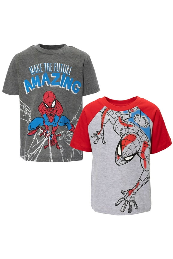Spider-Man Toddler Boys 2 Pack T-Shirts Toddler to Big Kid