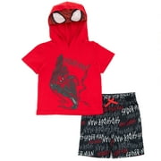 Marvel Spider-Man Toddler Boys Cosplay T-Shirt and Mesh Shorts Outfit Set Toddler to Big Kid