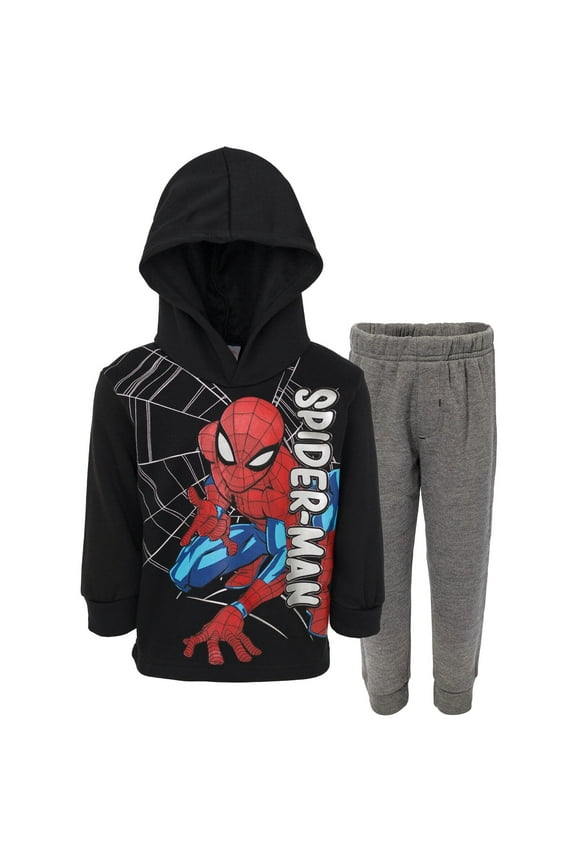 Spider-Man Toddler Boys Fleece Pullover Hoodie and Pants Outfit Set Toddler to Big Kid