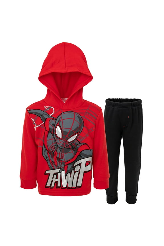 Spider-Man Toddler Boys Fleece Pullover Hoodie and Pants Outfit Set Toddler to Big Kid