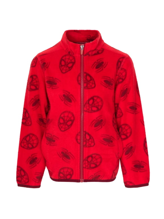 Spider-Man Toddler Boys Fleece Zip Up Jacket Red 3T