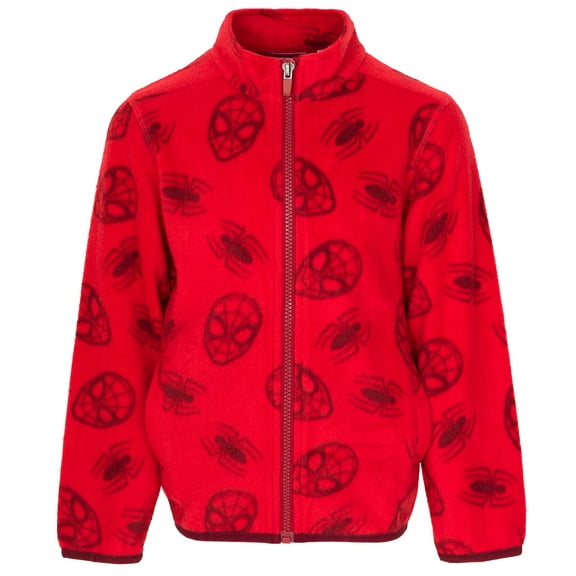 Marvel Spider-Man Toddler Boys Fleece Zip Up Jacket Red 5T