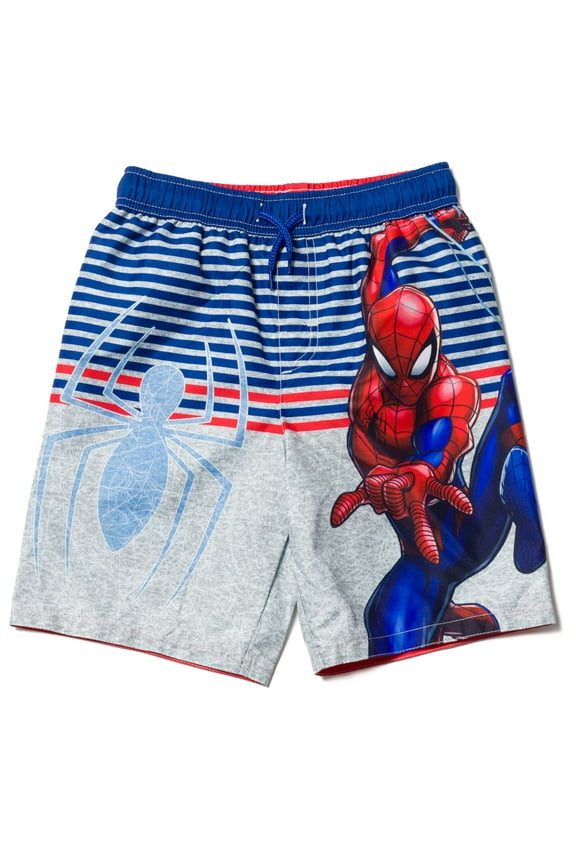 Spider-Man Toddler Boys Swim Trunks Bathing Suit Gray 4T