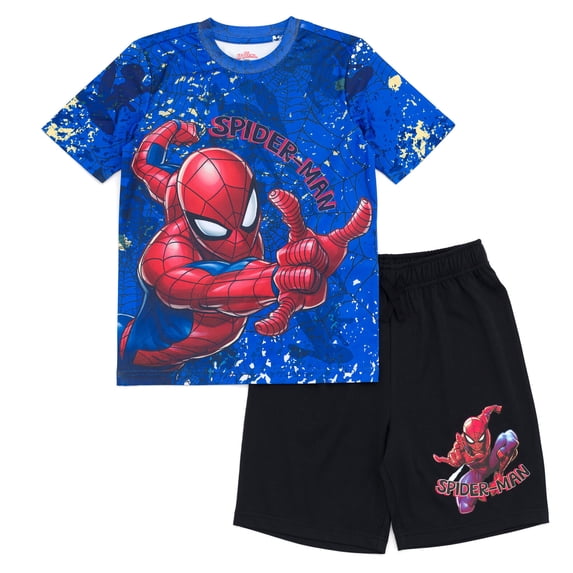 Marvel Spider-Man T-Shirt and Shorts Outfit Set Toddler to Big Kid