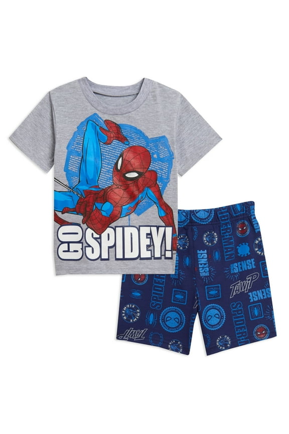 Spider-Man Toddler Boys T-Shirt and Shorts Outfit Set Toddler to Big Kid